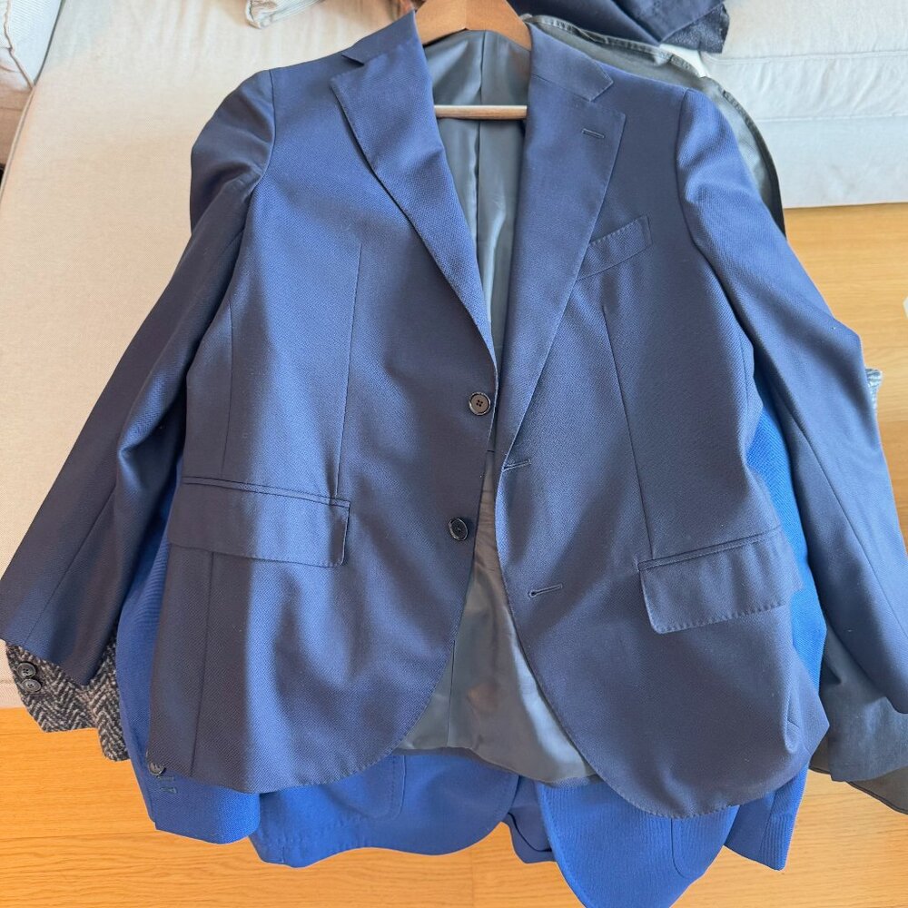 Caruso Navy Wool Blazer – Made in Italy – 38R / Medium